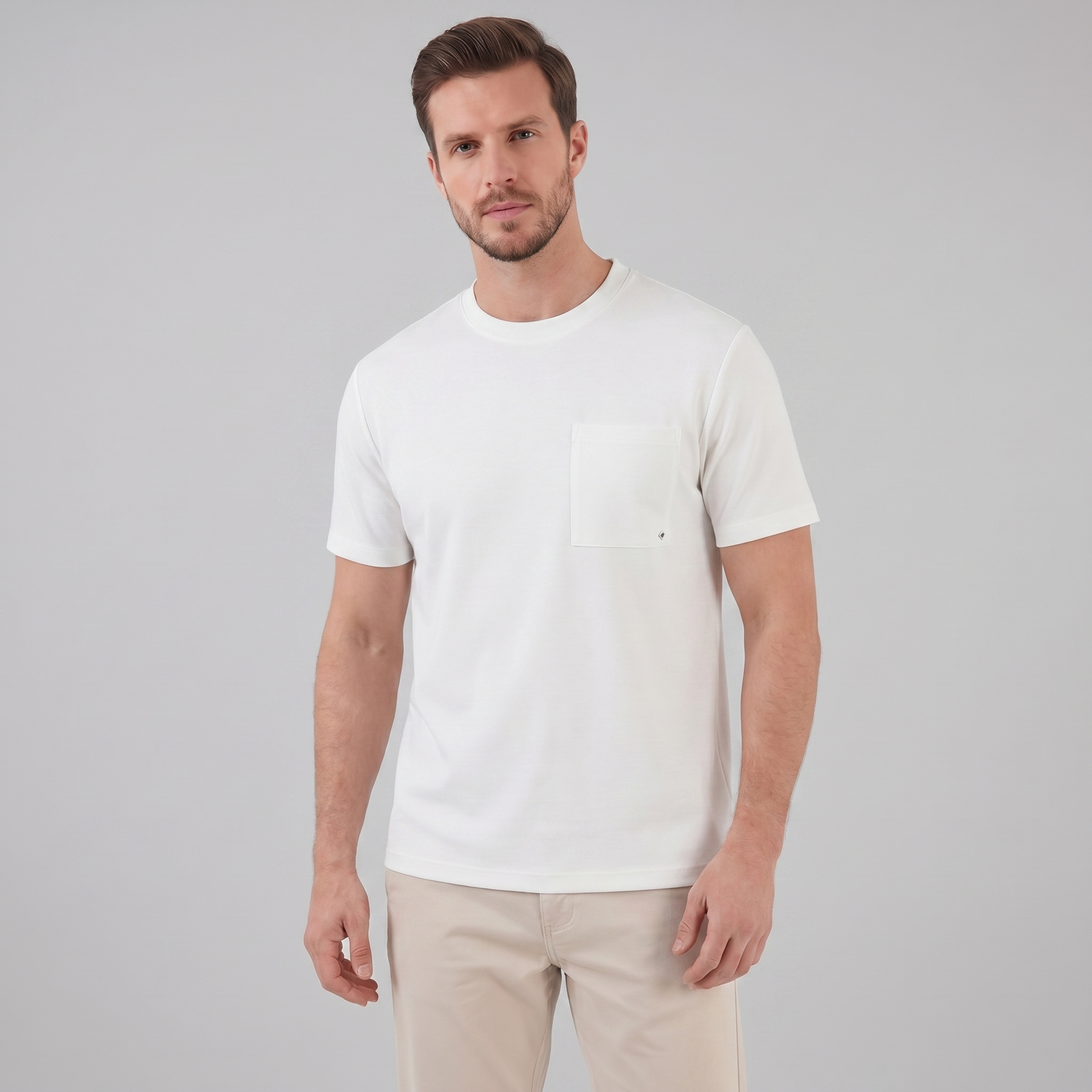 Herren Lockeres T-Shirt Mit Brusttasche