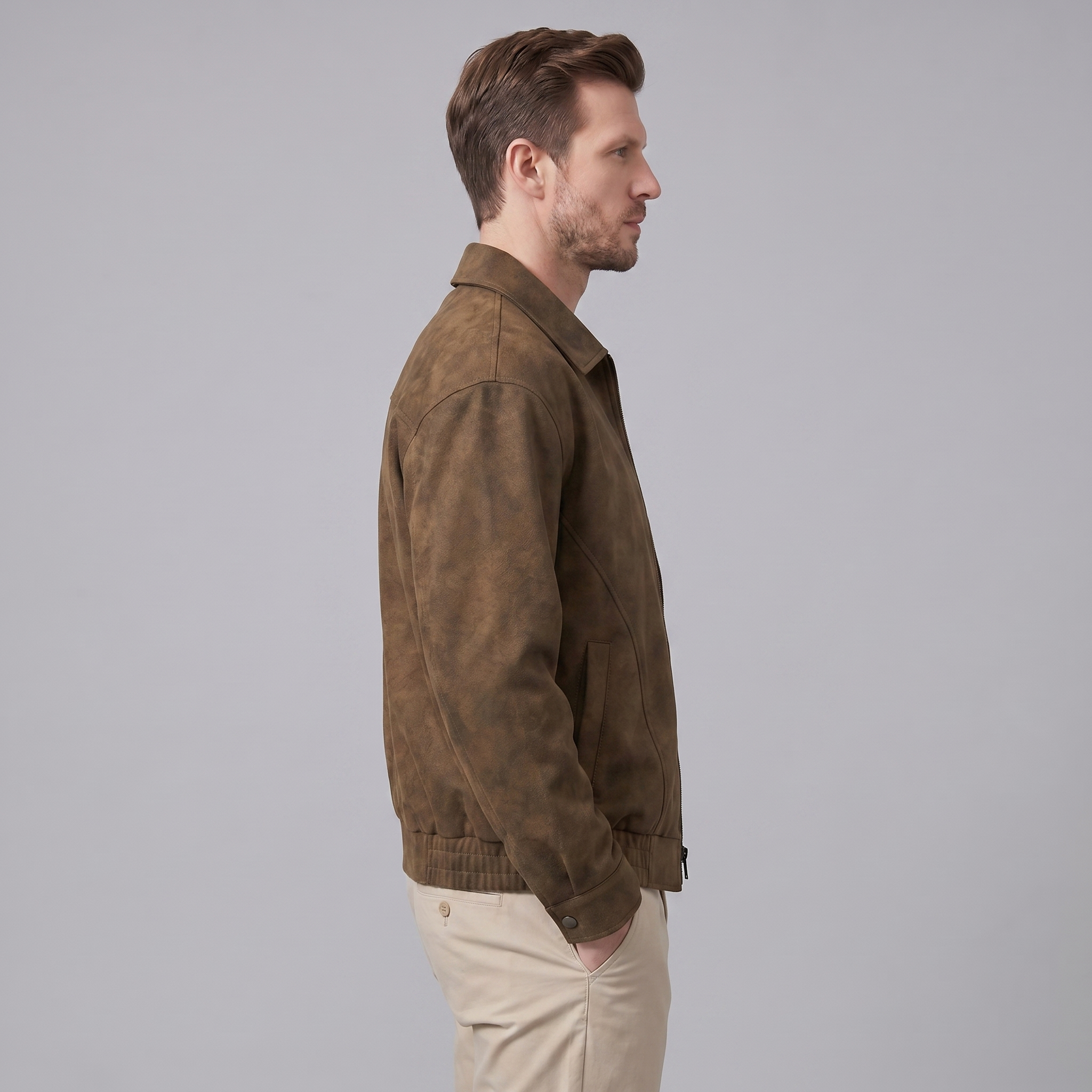 Herren Lockere Passform Kragenjacke