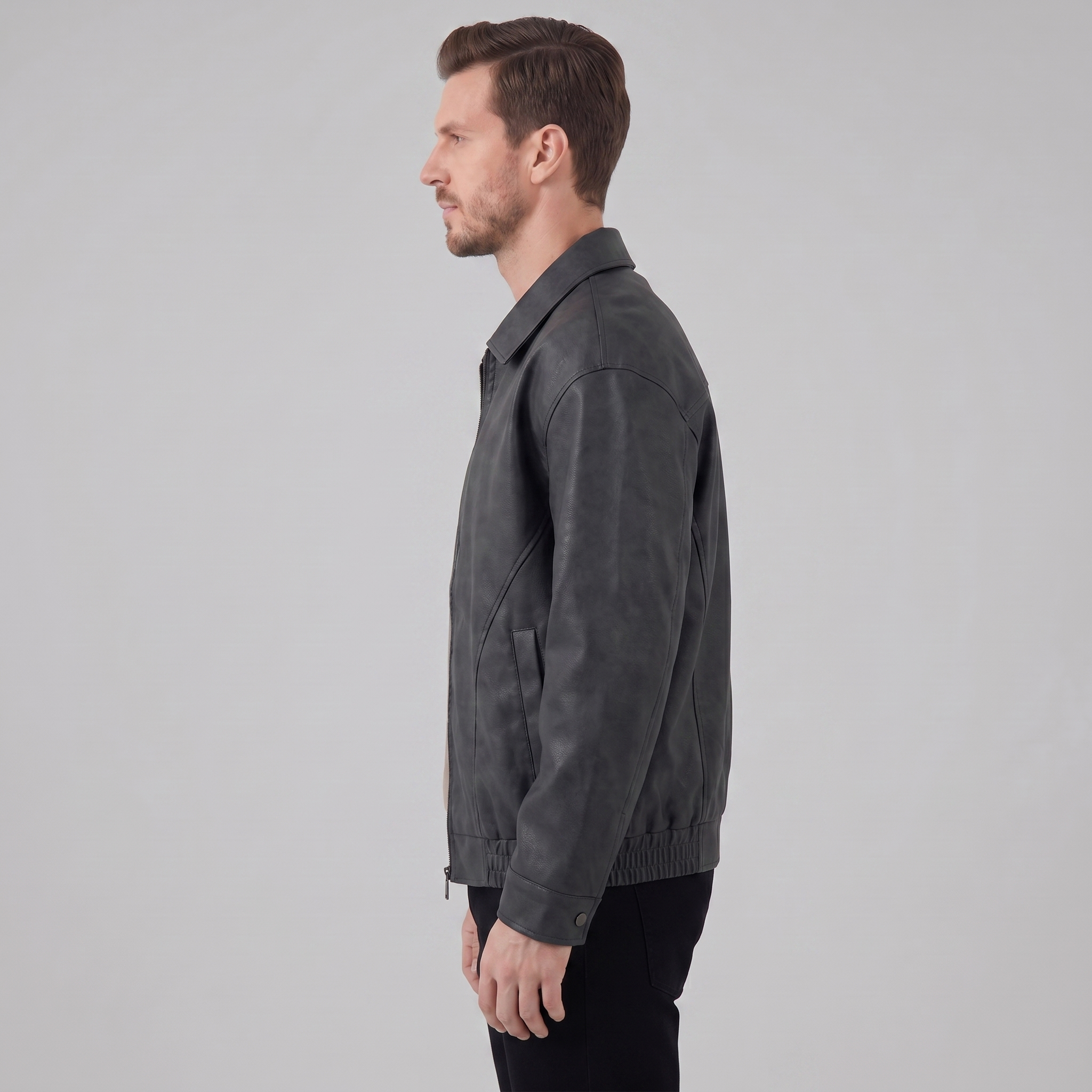 Herren Lockere Passform Kragenjacke