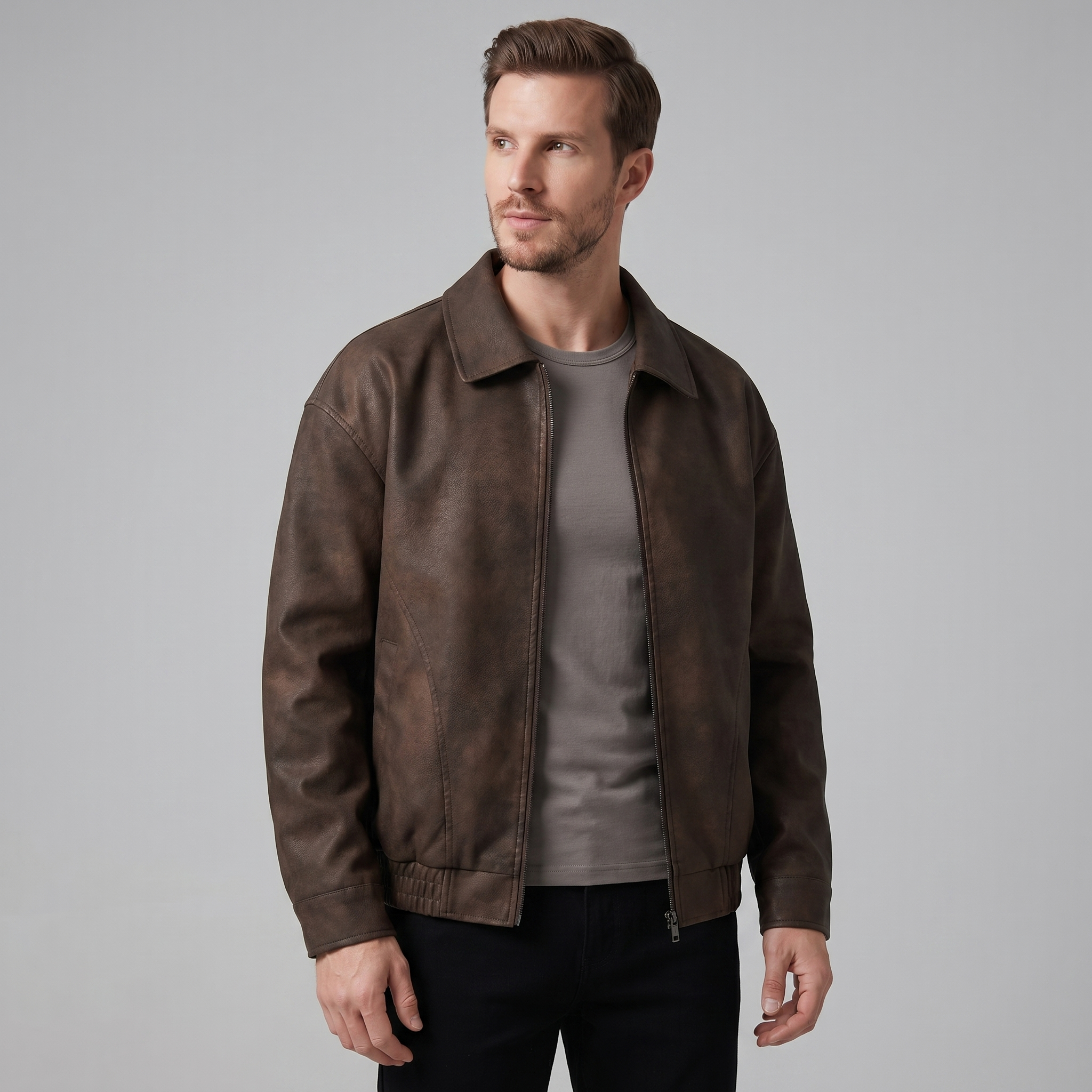 Herren Lockere Passform Kragenjacke