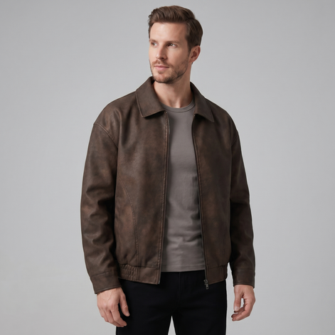 Herren Lockere Passform Kragenjacke