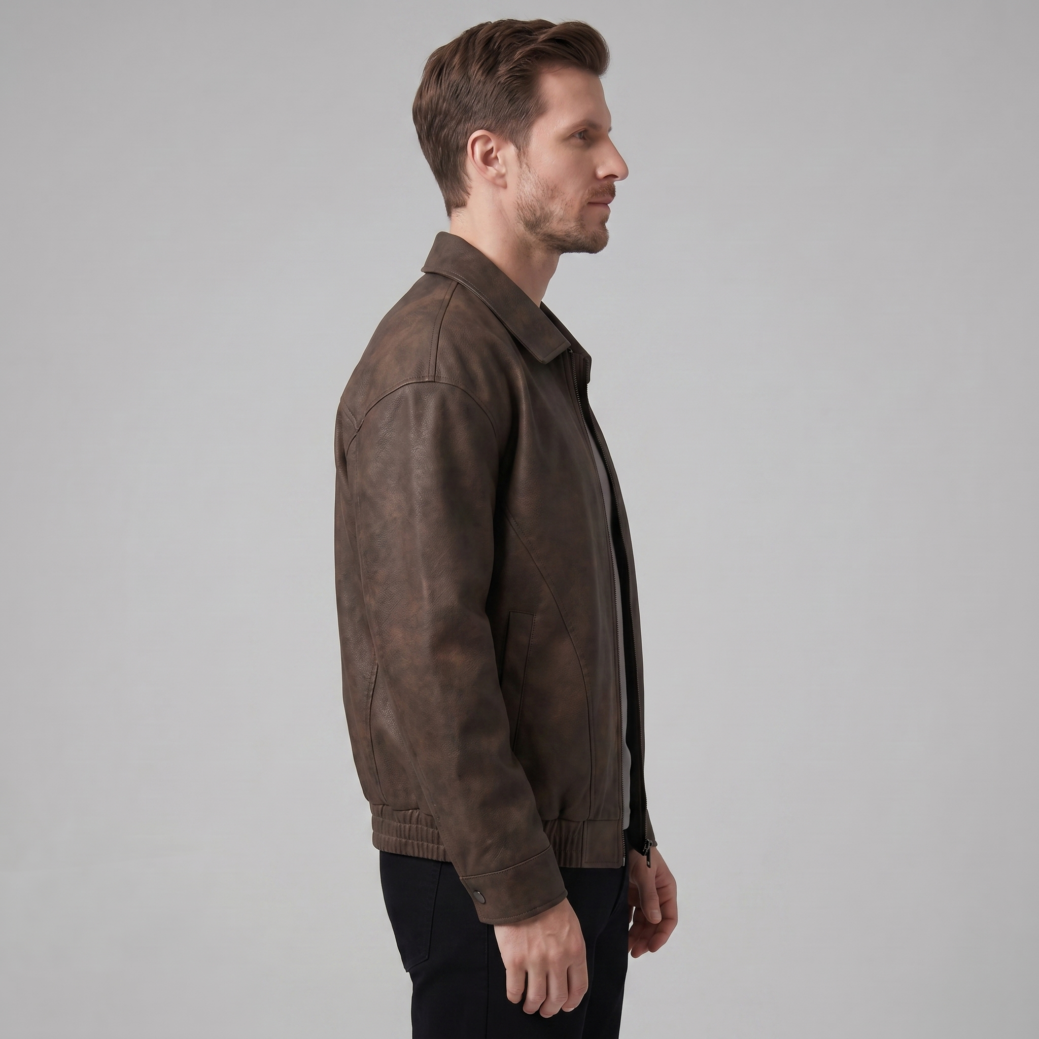 Herren Lockere Passform Kragenjacke