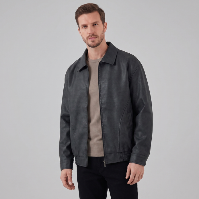 Herren Lockere Passform Kragenjacke