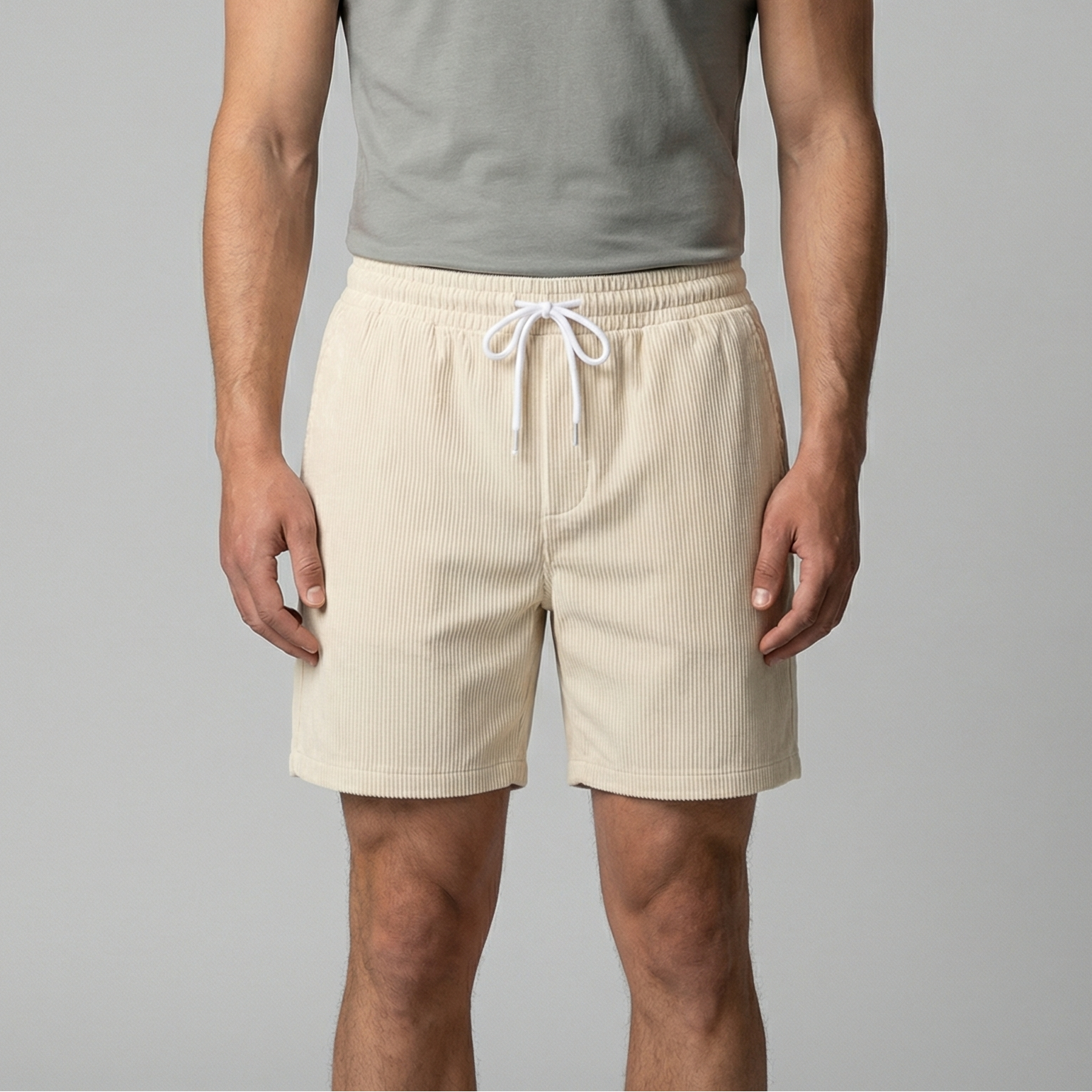 Herren Corduroy Shorts Mit Lockerer Passform