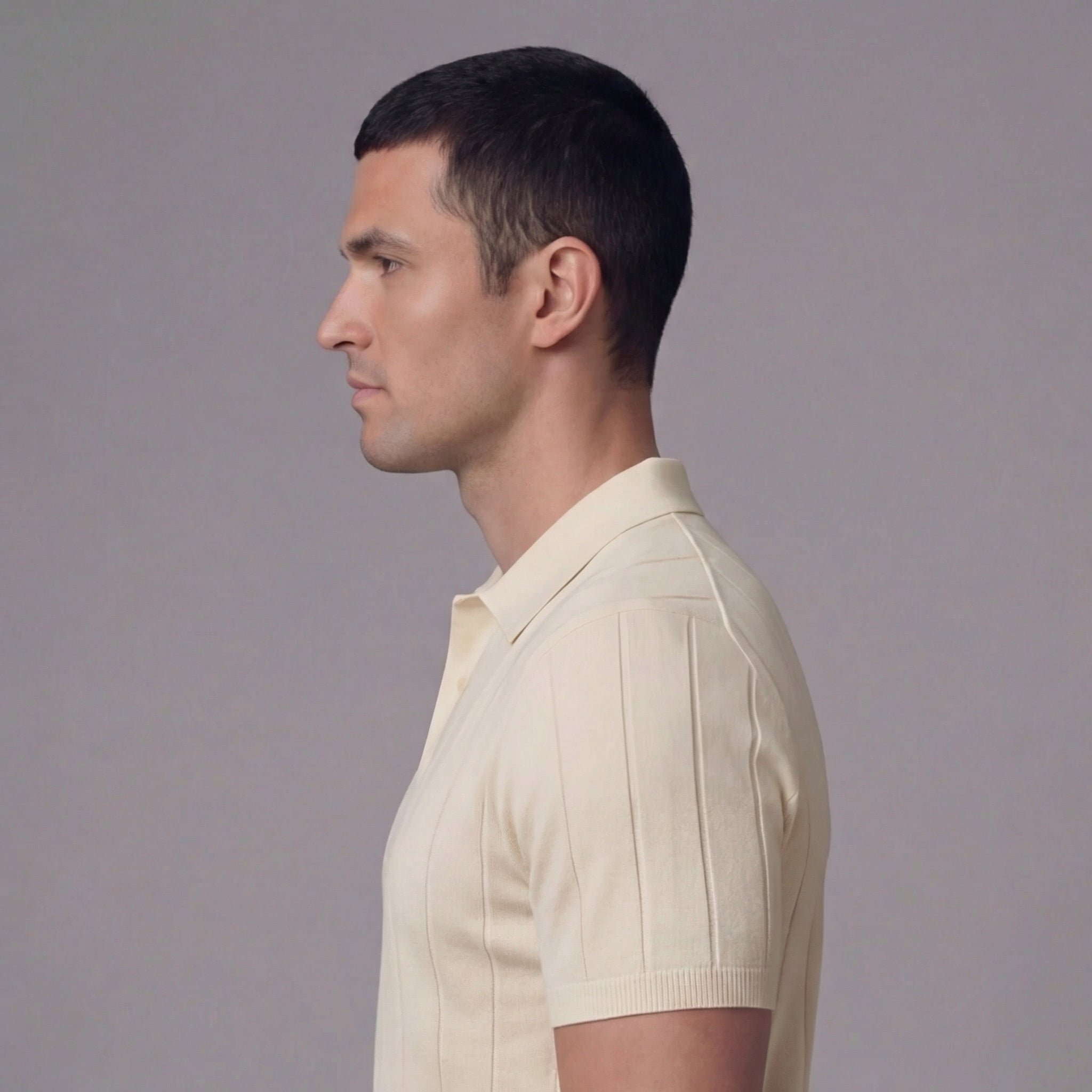 Herren Rippenstrick Polohemd