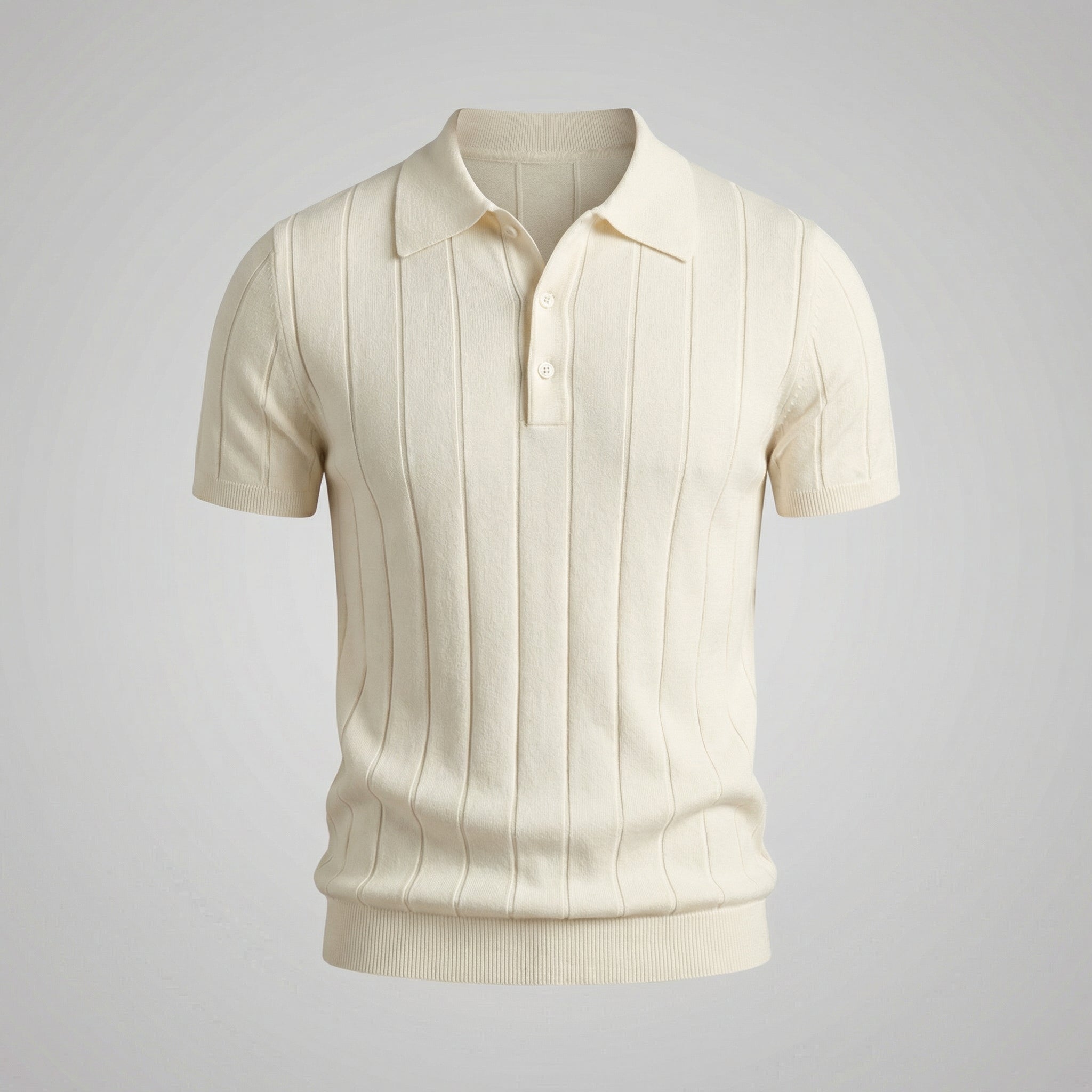 Herren Rippenstrick Polohemd