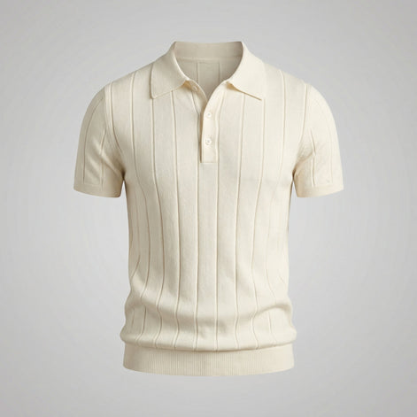 Herren Rippenstrick Polohemd