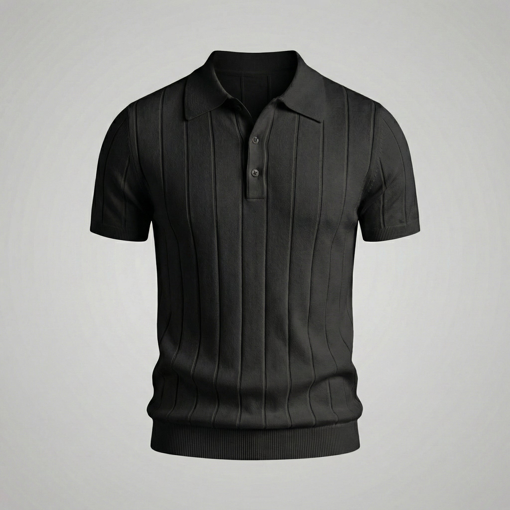 Herren Rippenstrick Polohemd