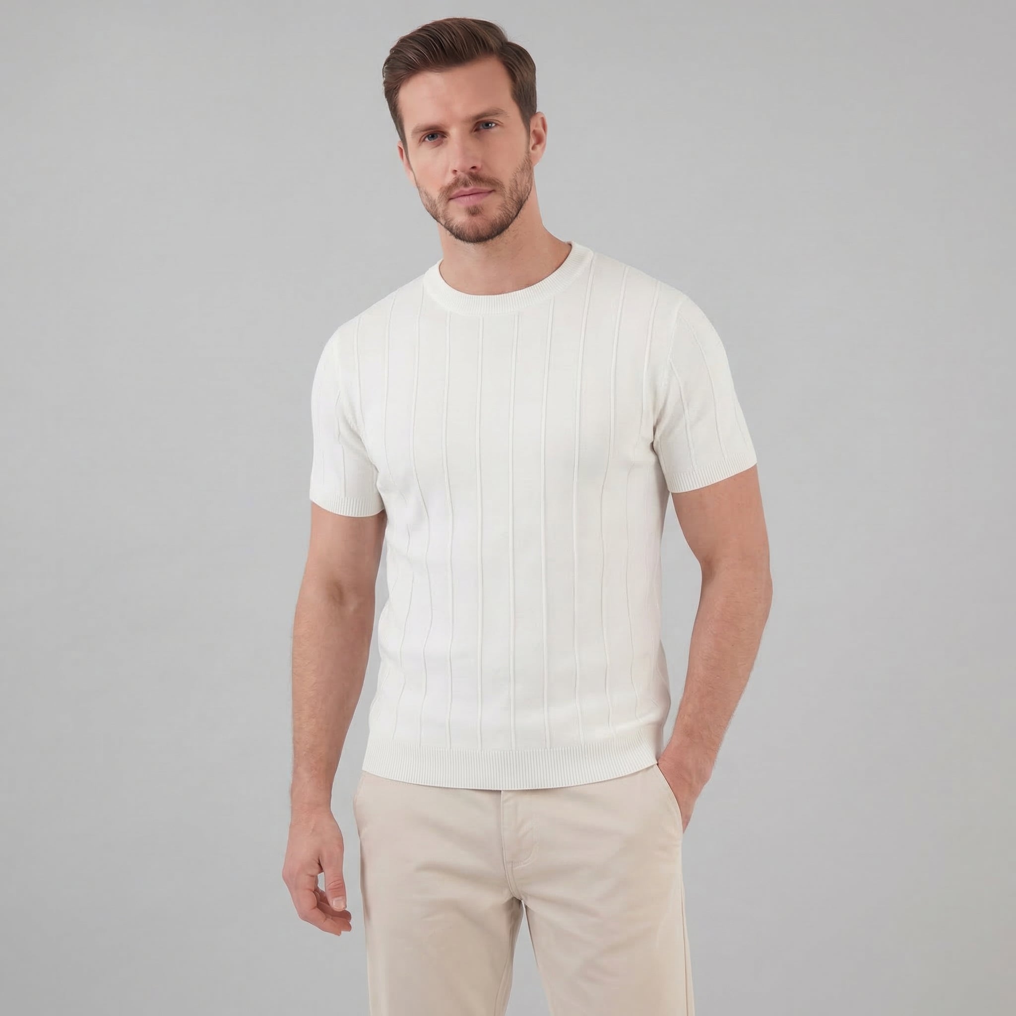 Herren Rippstrick T-Shirt