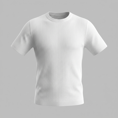 Herren Rippstrick Rundhals T Shirt