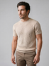Herren Rippstrick Rundhals T Shirt