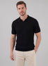 Herren Rippstrick Kurzarm Polo Mit V Ausschnitt