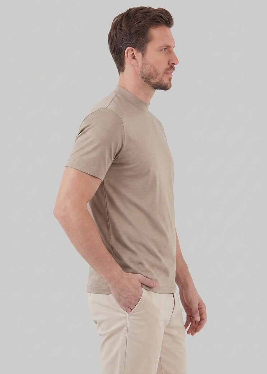 Herren Glänzendes Rundhals T-Shirt