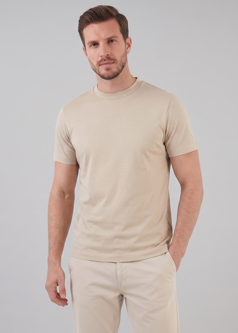 Herren Glänzendes Rundhals T-Shirt