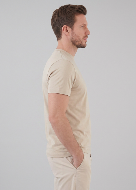 Herren Glänzendes Rundhals T-Shirt