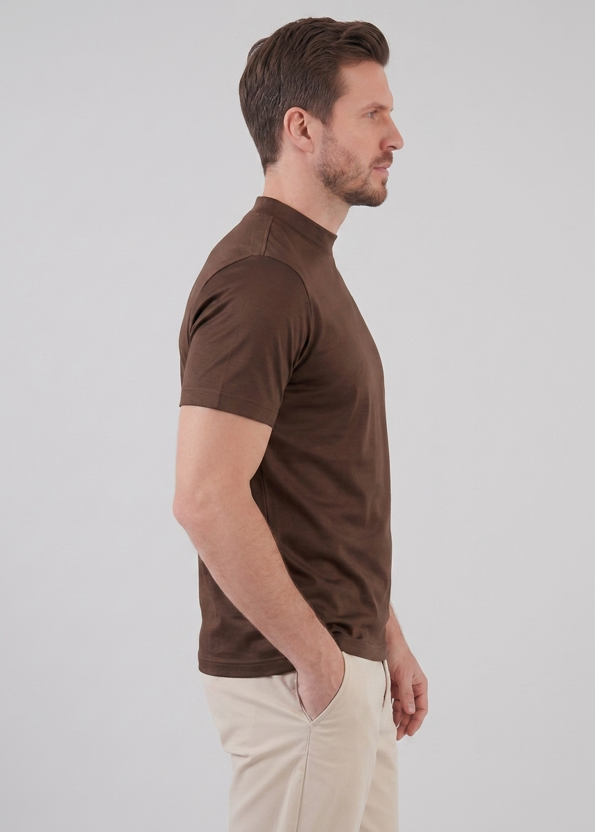 Herren Glänzendes Rundhals T-Shirt