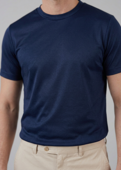 Herren Glänzendes Rundhals T-Shirt