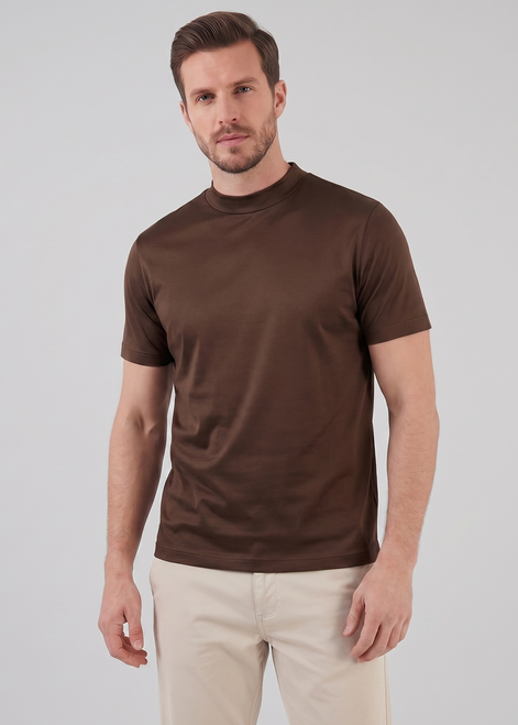 Herren Glänzendes Rundhals T-Shirt