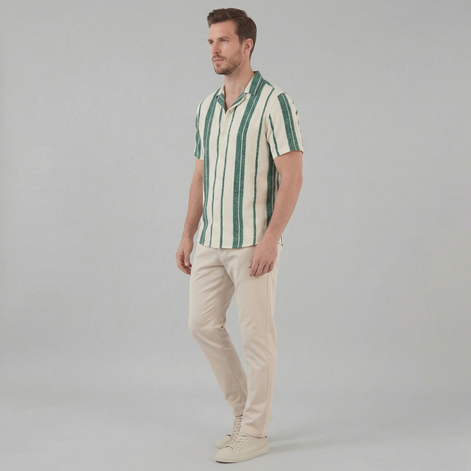 Herren Hemd Mit Button Down Kragen Kurze Ärmel