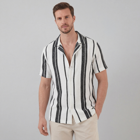 Herren Hemd Mit Button Down Kragen Kurze Ärmel