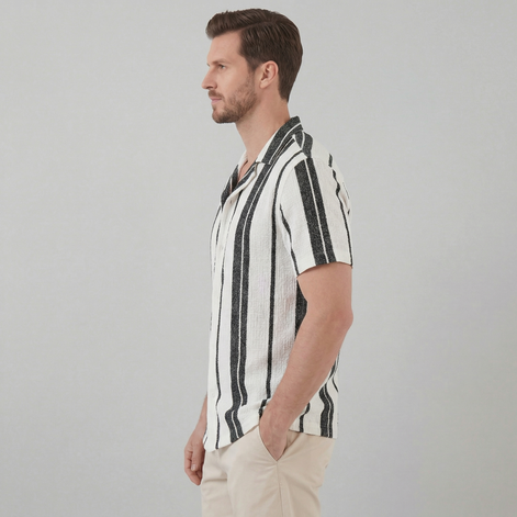 Herren Hemd Mit Button Down Kragen Kurze Ärmel