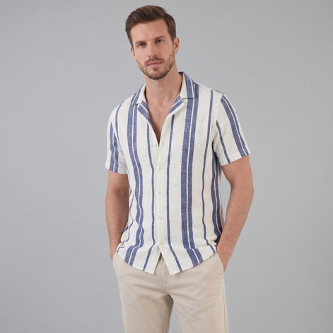 Herren Hemd Mit Button Down Kragen Kurze Ärmel