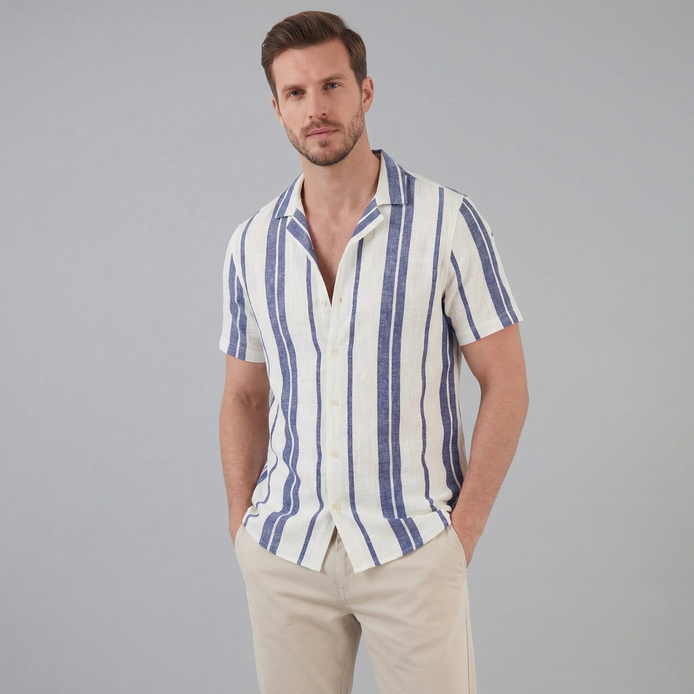 Herren Hemd Mit Button Down Kragen Kurze Ärmel