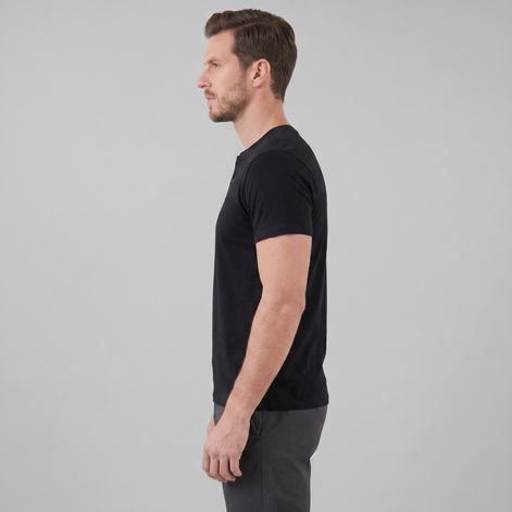 Herren Kurzarm Henley Hemd
