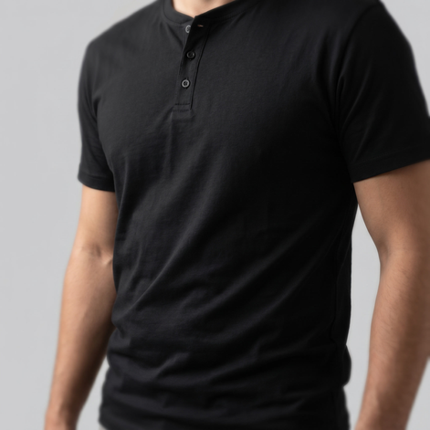 Herren Kurzarm Henley Hemd