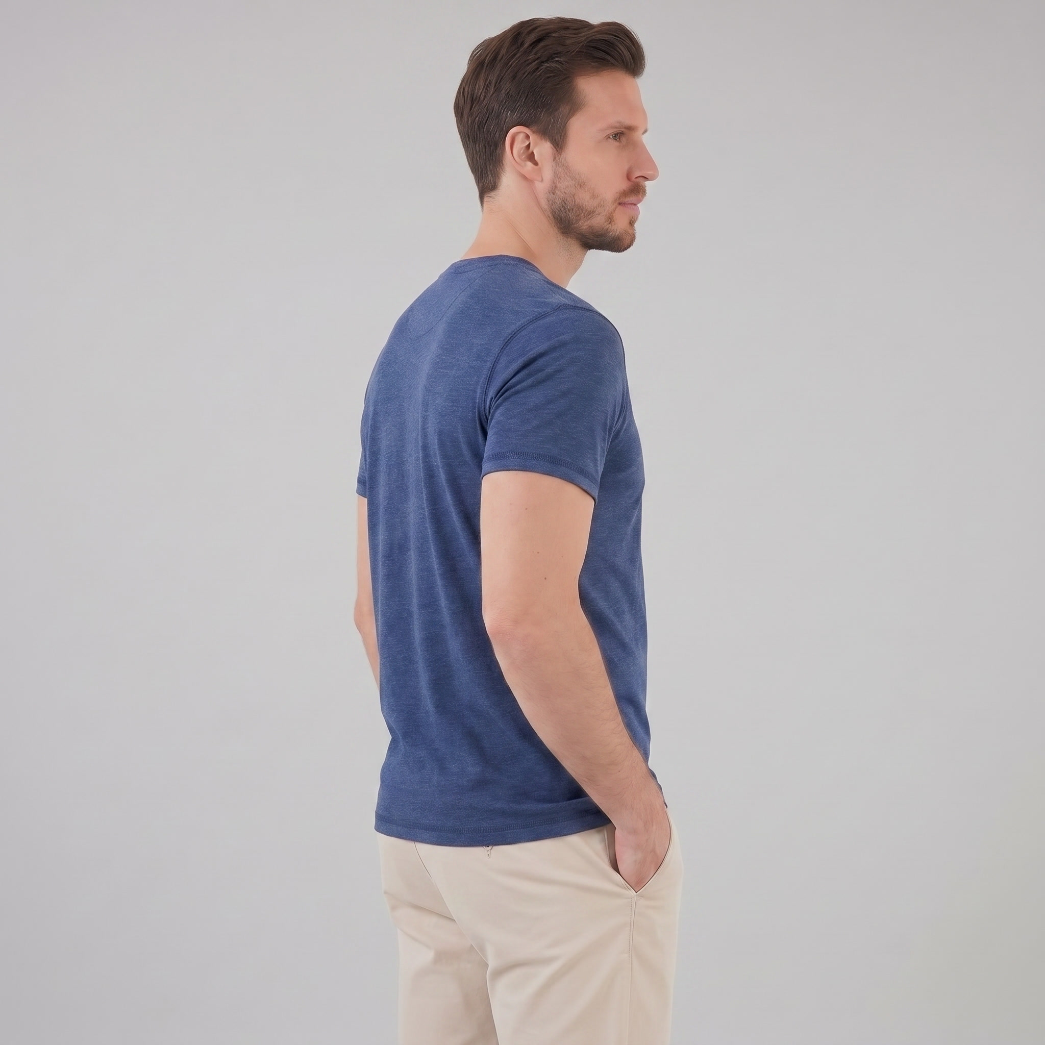 Herren Kurzarm Henley Hemd