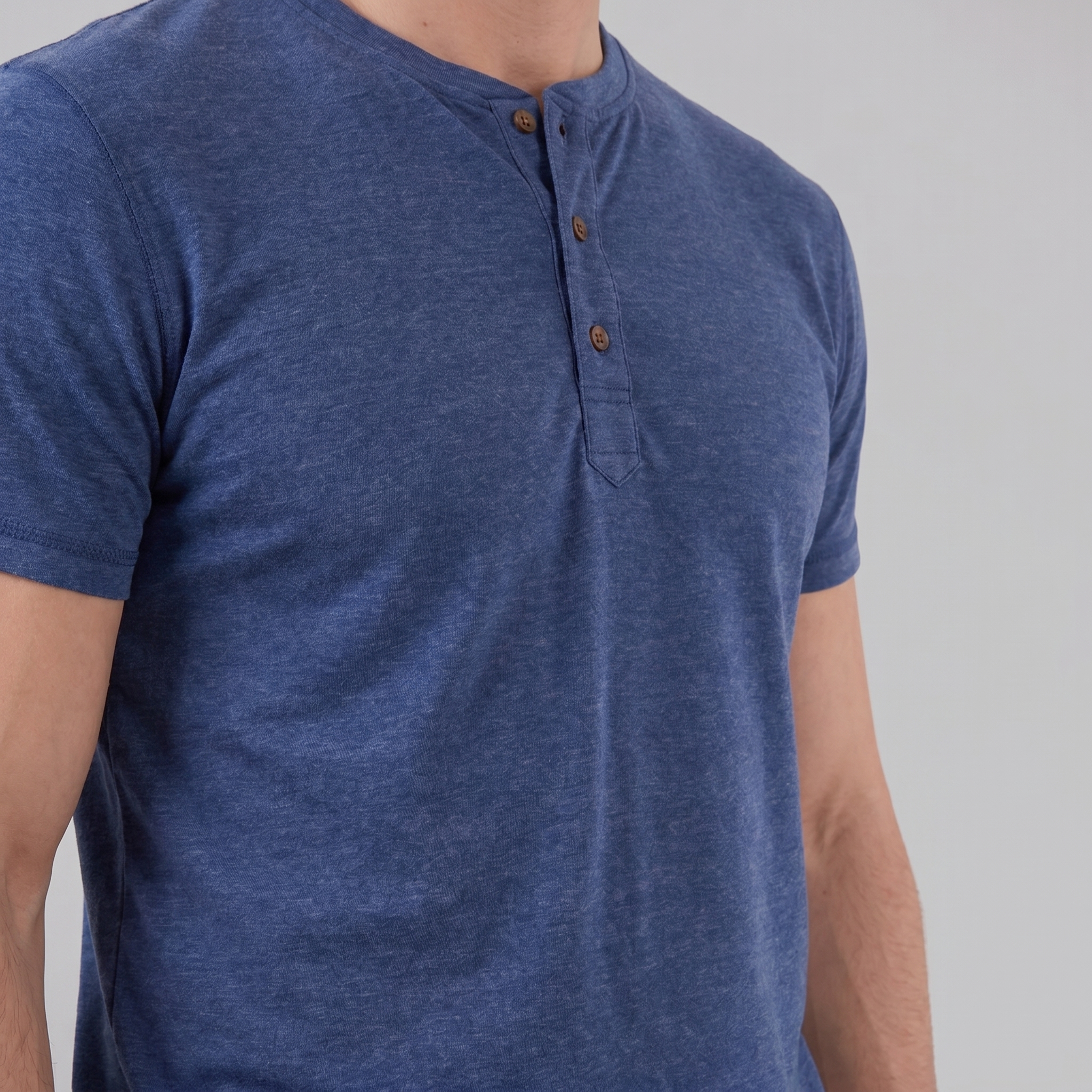 Herren Kurzarm Henley Hemd