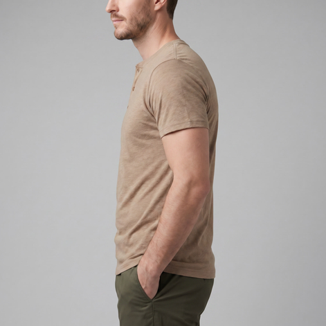 Herren Kurzarm Henley Hemd