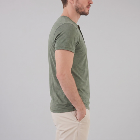 Herren Kurzarm Henley Hemd