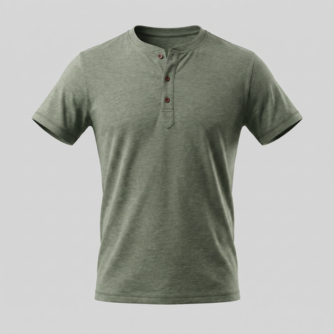 Herren Kurzarm Henley Hemd