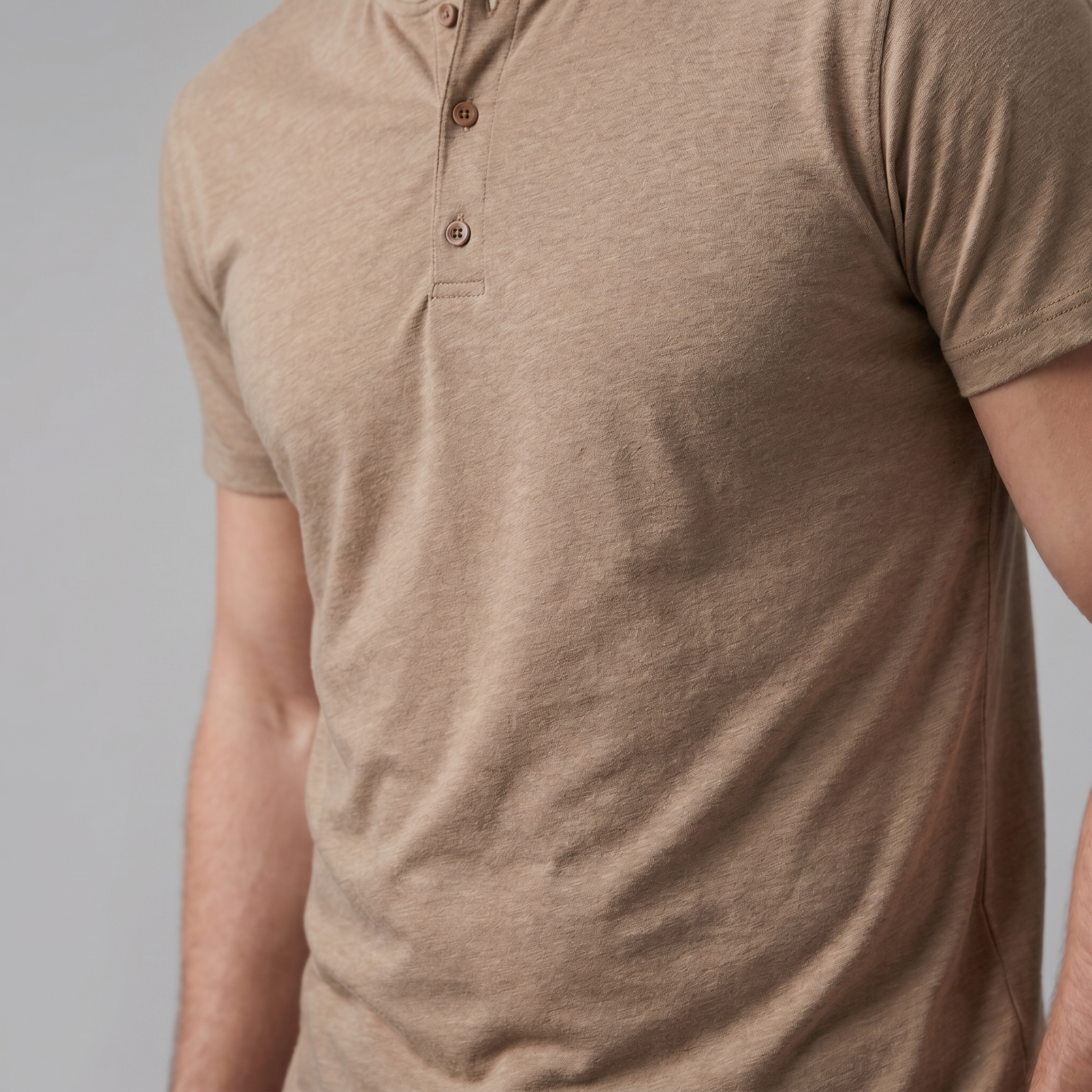 Herren Kurzarm Henley Hemd