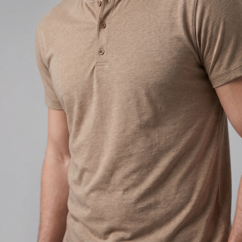 Herren Kurzarm Henley Hemd