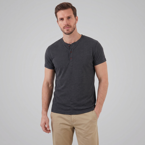 Herren Kurzarm Henley Hemd