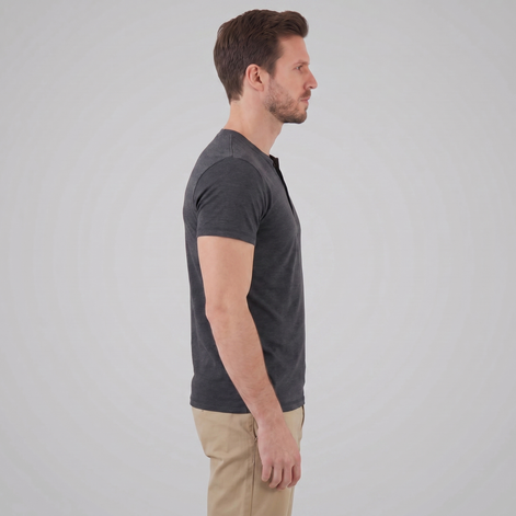 Herren Kurzarm Henley Hemd