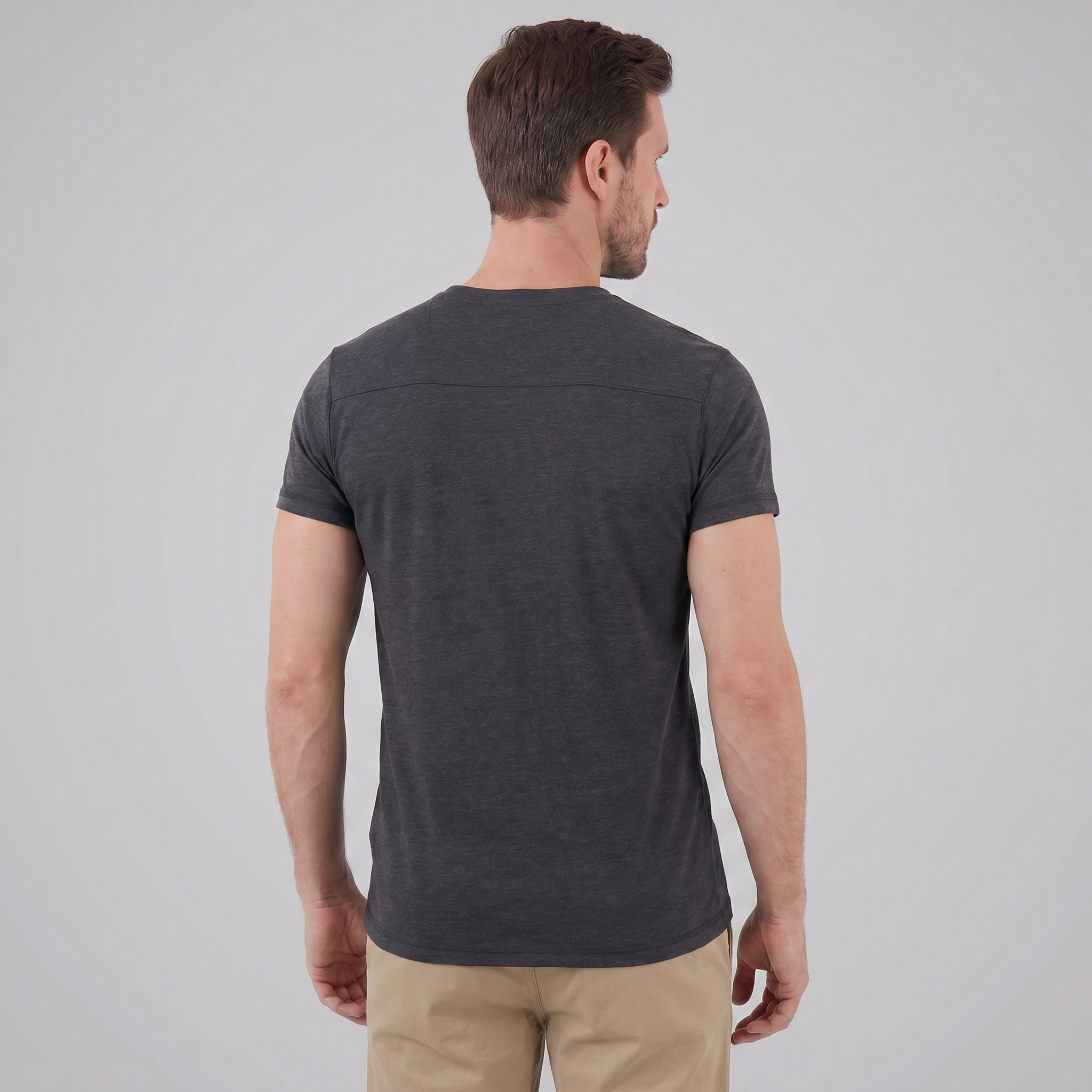 Herren Kurzarm Henley Hemd