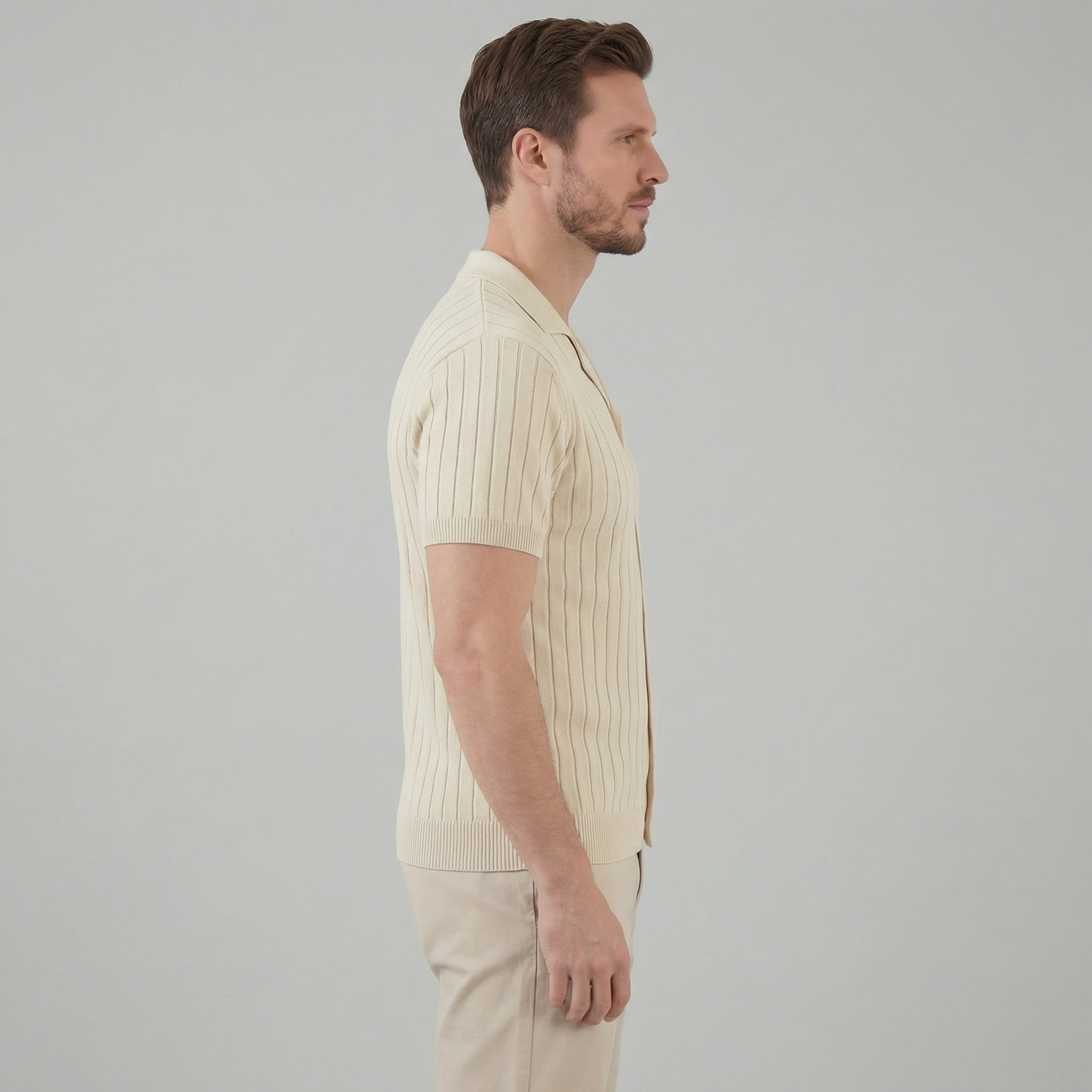Herren Kurzarm Strickhemd