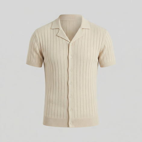 Herren Kurzarm Strickhemd