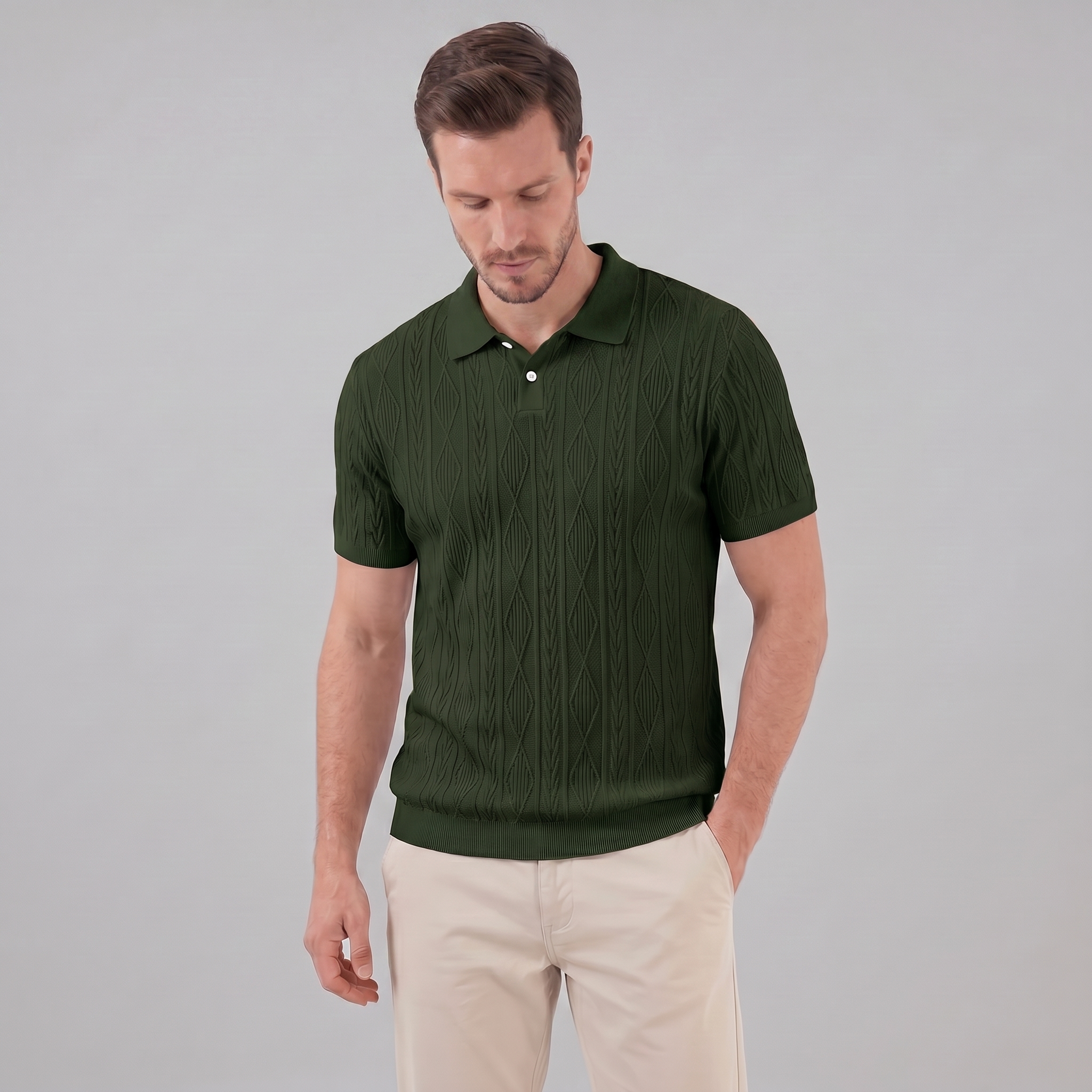 Herren Kurzarm Polohemd Lässiges Klassisches Design