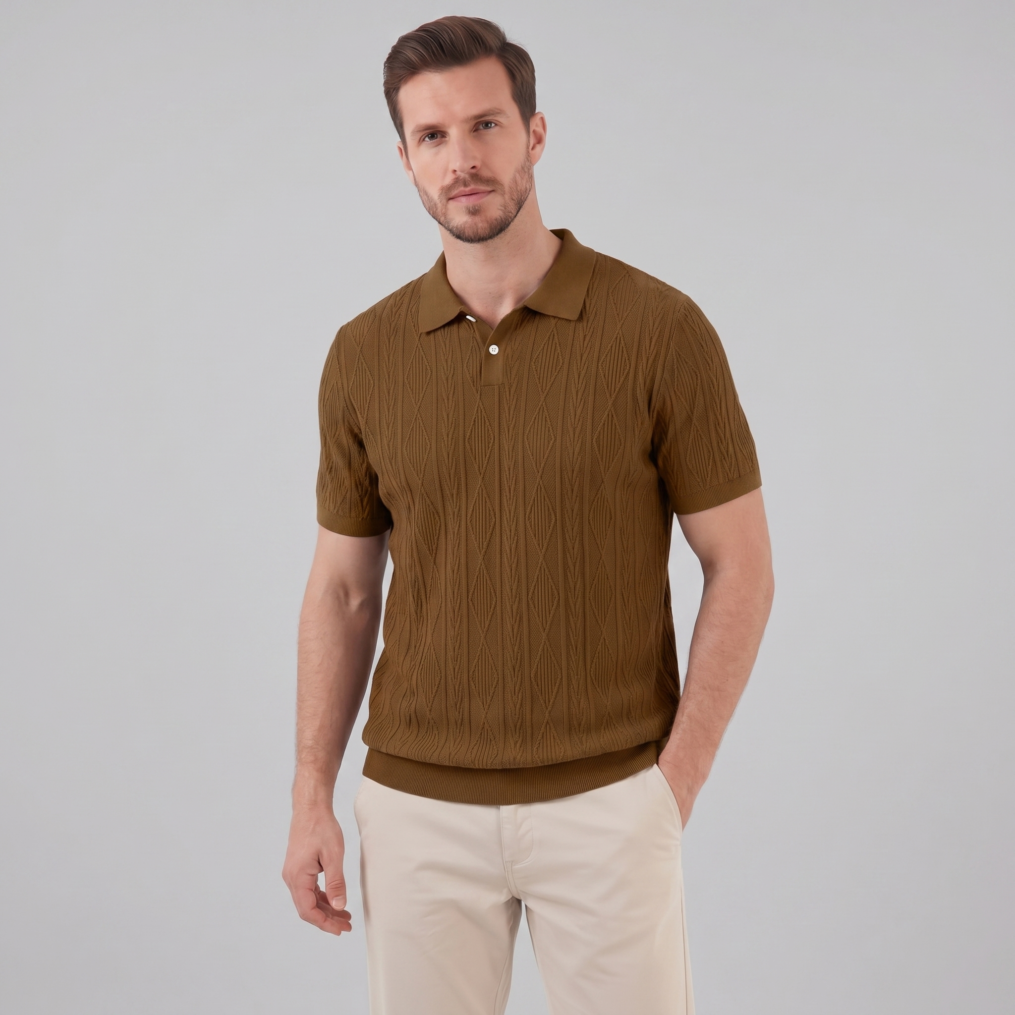 Herren Kurzarm Polohemd Lässiges Klassisches Design