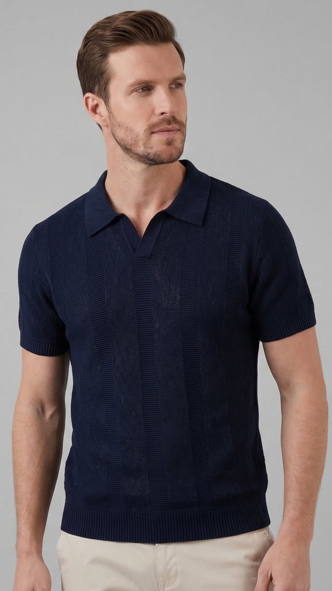 Herren Polohemd Mit Kurzarm - Modernes Strickdesign