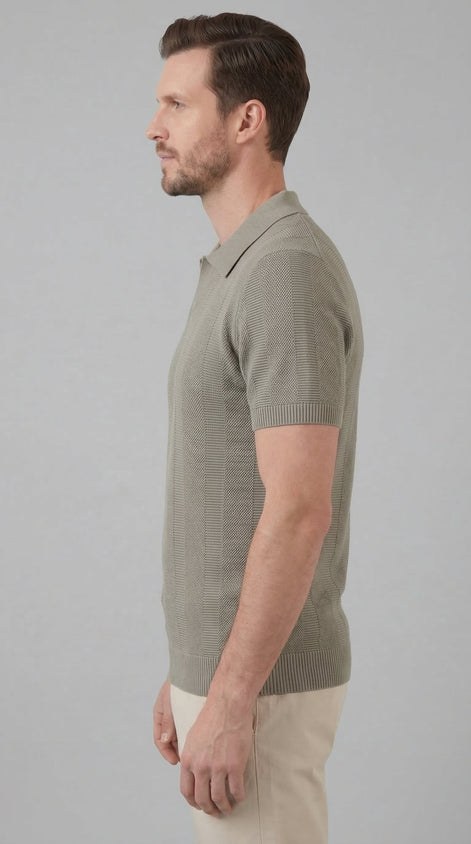 Herren Polohemd Mit Kurzarm - Modernes Strickdesign