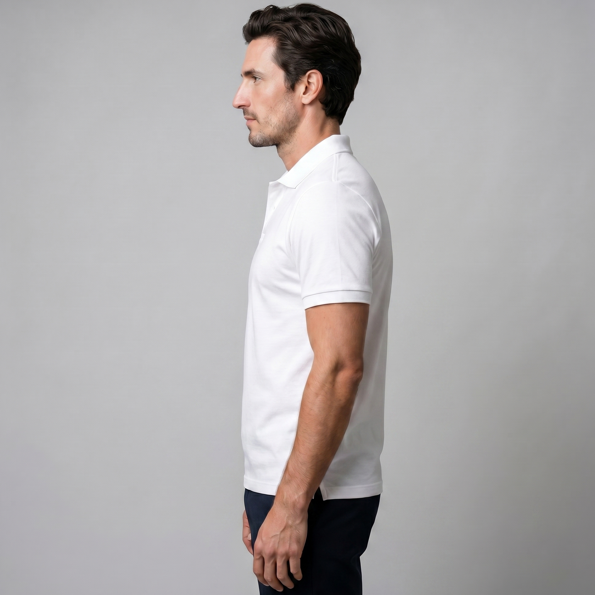 Herren Poloshirt mit kurzen Ärmeln und offenem Kragen