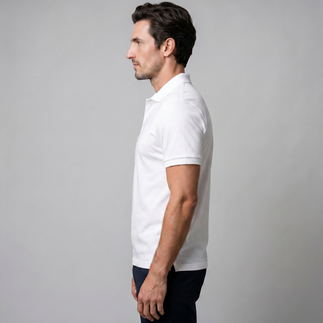 Herren Poloshirt mit kurzen Ärmeln und offenem Kragen