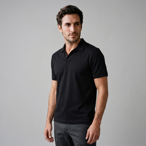 Herren Poloshirt mit kurzen Ärmeln und offenem Kragen