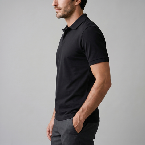 Herren Poloshirt mit kurzen Ärmeln und offenem Kragen