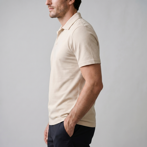 Herren Poloshirt mit kurzen Ärmeln und offenem Kragen